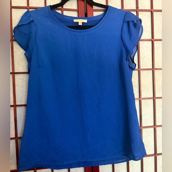 SKIES ARE BLUE Women's Plus Front Tie Ruffle Trim Puff Sleeve Blouse main image 0